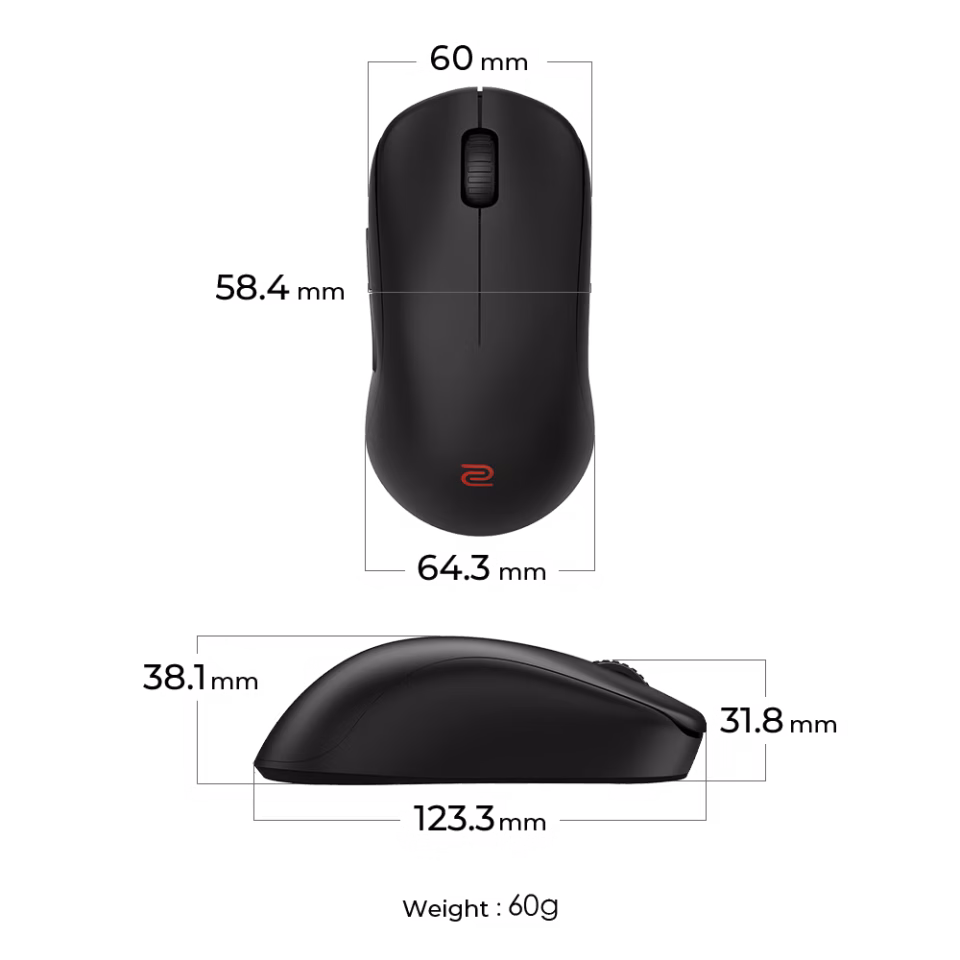 ZOWIE U2-DW Orta boy 4K Simetrik Kablosuz E-spor Oyuncu Mouse