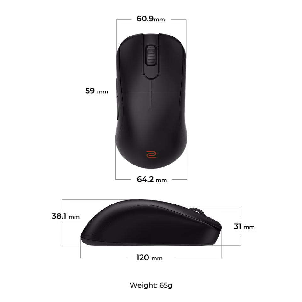 Zowie S2-DW: Çevik ve Simetrik Kablosuz Oyuncu Mouse (Küçük Boy)
