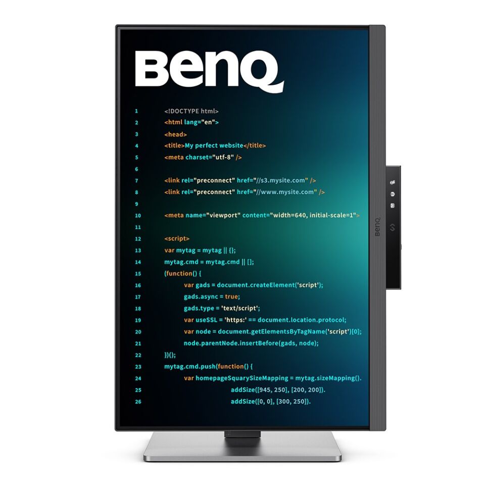BenQ RD240Q 24,1\'\' WQXGA 2560x1600 16:10 HDR Display Pilot 2  Arka Aydınlatmalı Programlama Monitörü