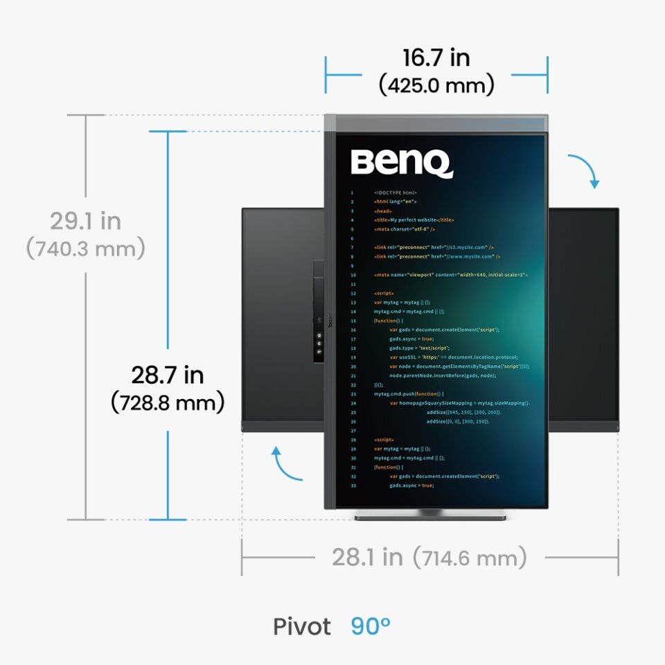 BenQ RD320U 32'' 4K Çift Ekran Destekli Profesyonel Programlama Monitörü